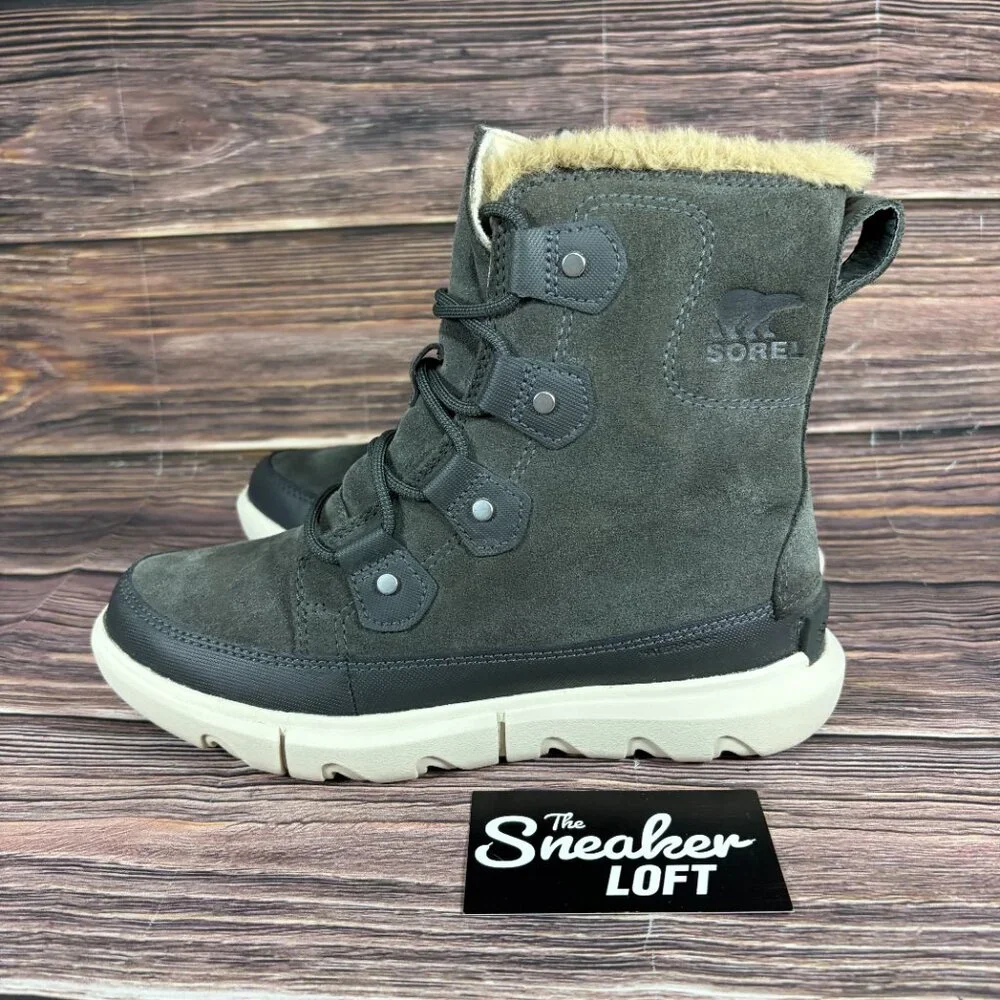Sorel Women's Explorer II‎ Joan Waterproof Gray Suede Winter Boots Size 6